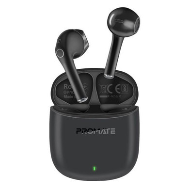 PROMATE In-Ear HD Bluetooth Earbuds Intellitouch & 260mAh Charging Case. Ergonomic Fit (LIMA-BLK)