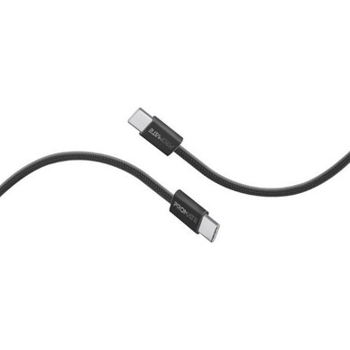 PROMATE 2m USB-C to USB-C Cable w/ Fabric Braided Cable Supports 60W PD Black (ECOLINE-CC200-BK)