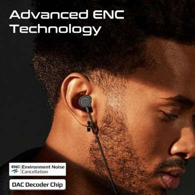 PROMATE In-Ear Ergonomic USB-C Wired ENC Stereo Earphones. In-line Microphone & Volume (SILKEN-ENC)
