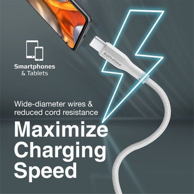 PROMATE 1M USB-A to USB-C Super Flexible Cable. Supports 2A Charging & 480Mbps Data (XCORD-AC-WHT)