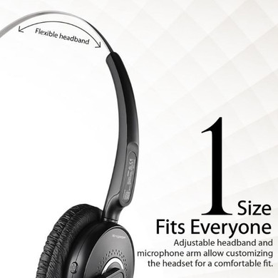 PROMATE Over ear Mono Bluetooth Headset w/ HD Voice Clarity. Noise-Cancelling Microphone (ENGAGE-BLK)