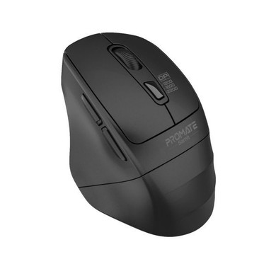 PROMATE Ergonomic Silent Click Wireless Mouse up to 2200 DPI. 10m Working Range. Plug & Play (SAMIT-BLK)