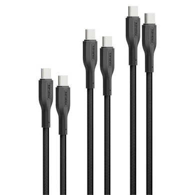 PROMATE 3-Piece 60W PW USB-C Cable Kit. Includes 0.3M 1.2M Lenghts. Data & Charge Support (CABLEKIT-CC)