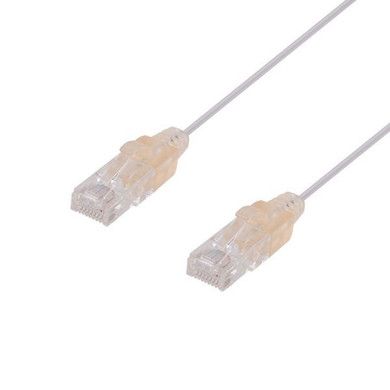 DYNAMIX DYNAMIX 0.15m Cat6A 10G White Ultra-Slim Component Level UTP Patch Lead  (30AWG) with RJ (PLSW-C6-0-15)
