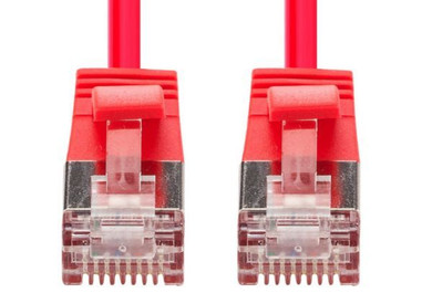 DYNAMIX 0.75m Cat6A S/FTP Red 10G LSZH Patch Lead 34AWG 802.3af Shielded Plug. (PLSSR-C6A-0-75)