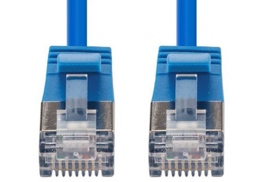 DYNAMIX 1.25m Cat6A S/FTP Blue 10G LSZH Patch Lead 34AWG 802.3af Shielded Plug. (PLSSE-C6A-1-25)