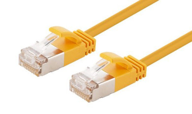 DYNAMIX 1.25m Cat6A S/FTP Yellow 10G LSZH Patch Lead 34AWG 802.3af Shielded Plug. (PLSSY-C6A-1-25)