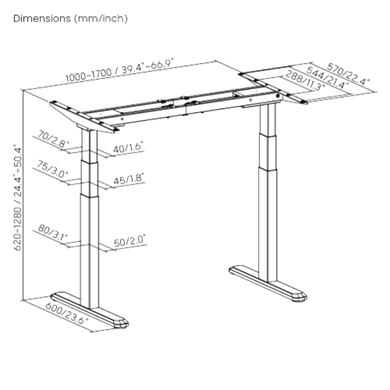 BRATECK Pro Smart Dual-Motor Sit Stand Desk w/ Intelligent APP Control. Programmable Height (M06-23DE-AI-WHT)