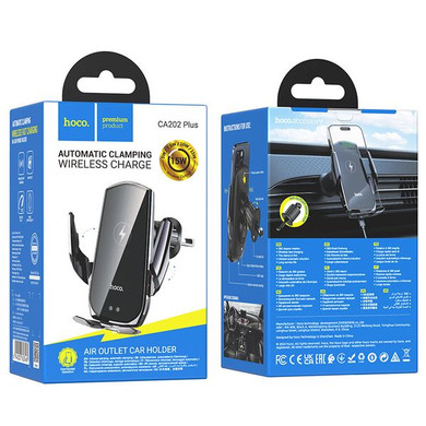 15W Automatic Clamping Wireless Charging Air Vent Phone Holder (CA202 Plus)