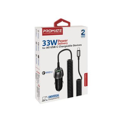 Promate 33W Car Charger with USB-C Cable POWERDRIVE-33PDC