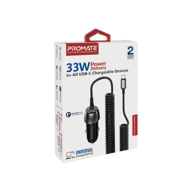 Promate 33W Car Charger with USB-C Cable POWERDRIVE-33PDC
