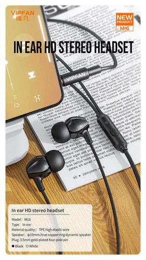 VipFan In-Ear 3.5mm Earphone with Mic (M16)