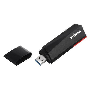 EDIMAX AX1800 WiFi 6 Dual-Band USB-A 3.0 Adapter. High Performance 802.11ax. 2x Internal Antennas (2T2R). Supports Data Trasnfer up to 1201Mbps (5GHz) & 573Mbps (2.4GHz). Easy Instal.