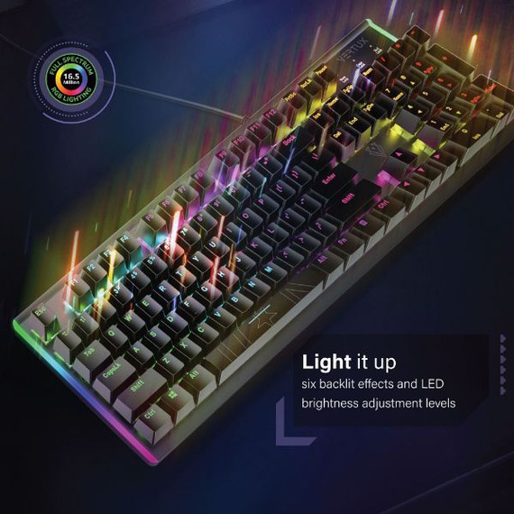 Vertux High Performance Mechanical Gaming Keyboard with RGB Backlight. Blue Mechanical Keys for Faster Tactical Response.100% All-key Anti Ghosting. 6 Rainbow light effect
