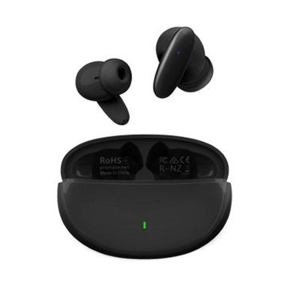 PROMATE In-Ear HD BT Earbuds with Intellitouch, 5-Hour Playback, Water Resistant, Black - LUSH.BLK