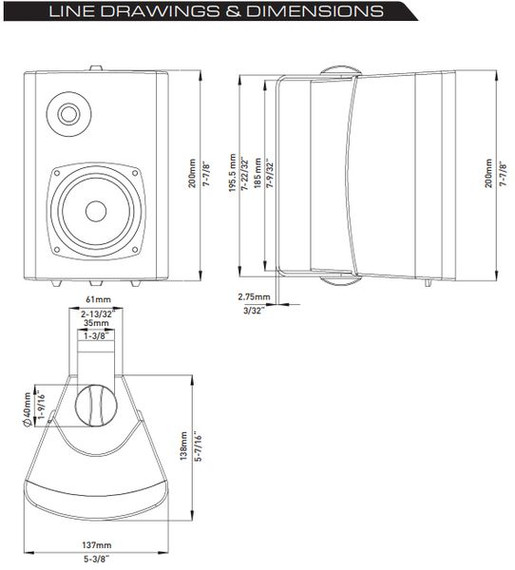 Fusion 4" Marine Box Speakers Pair Ms-Os420