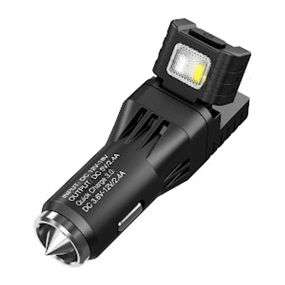 Nitecore Quick Charge 3.0 Usb Car Charger With White/Red Flashlight