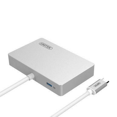 UNITEK 4-in-1 USB-C Hub 3.0 with 3 ports, USB Type -C supports power delivery and 5Gbps transfer.