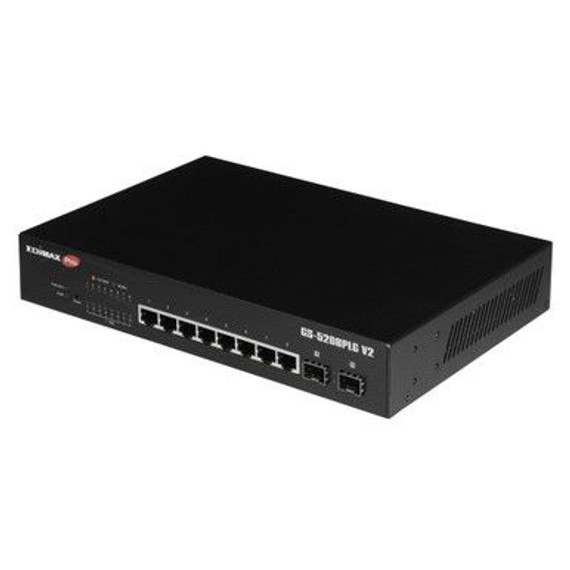 EDIMAX 10-Port Gigabit Long Range PoE+ Web Smart Switch with 2x SFP Slots