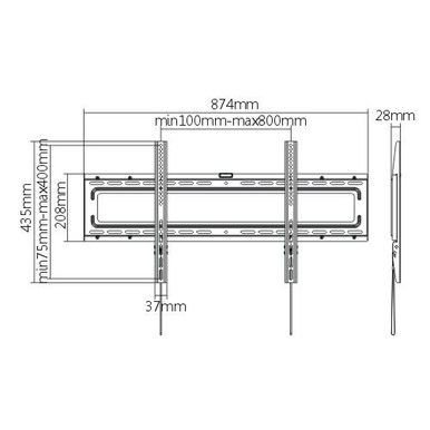 BRATECK 37"-80" Fixed Wall Mount TV Bracket. Max load: 50Kgs.