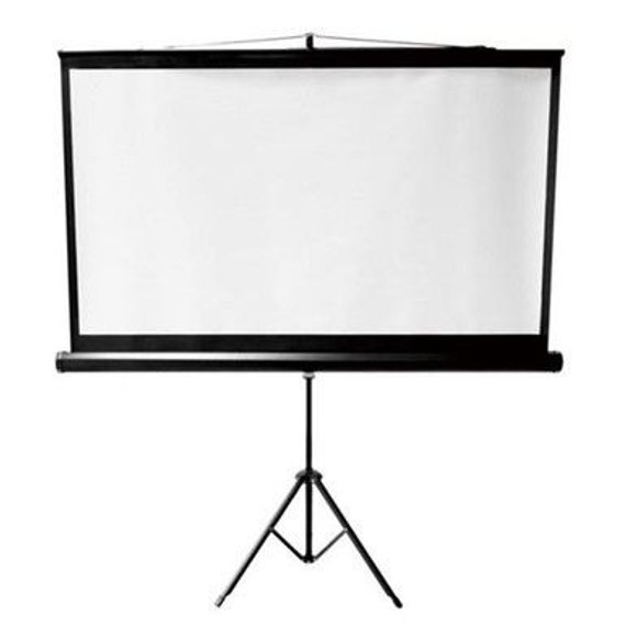 BRATECK 96'' Projector screen with Tripod. Perfect for education, commercial presentations or residential home cinema. 160viewing angle. Matte white screen. PSDB96