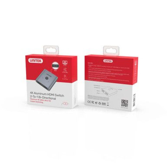 UNITEK HDMI Bi-directional Switch. Supports up to 4K@60Hz UHD.