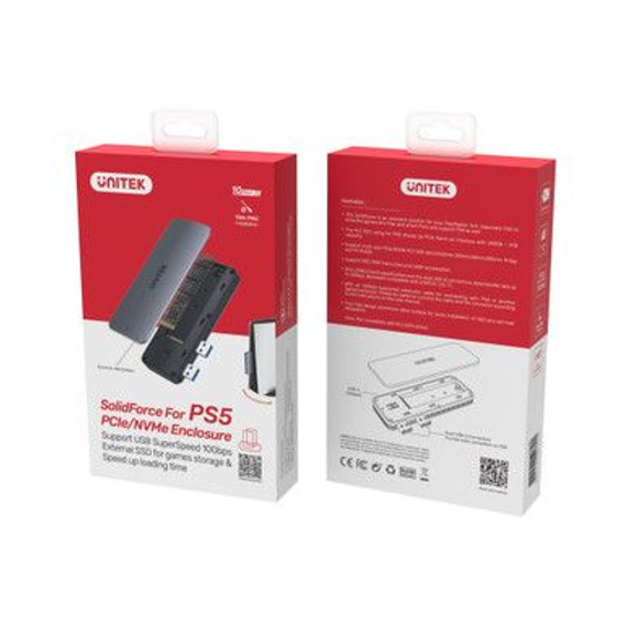 UNITEK PS5 External Storage. Dual USB-A 10G to M.2 PCIe/NVMe Enclosure