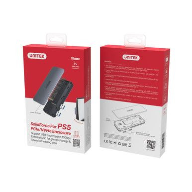 UNITEK PS5 External Storage. Dual USB-A 10G to M.2 PCIe/NVMe Enclosure