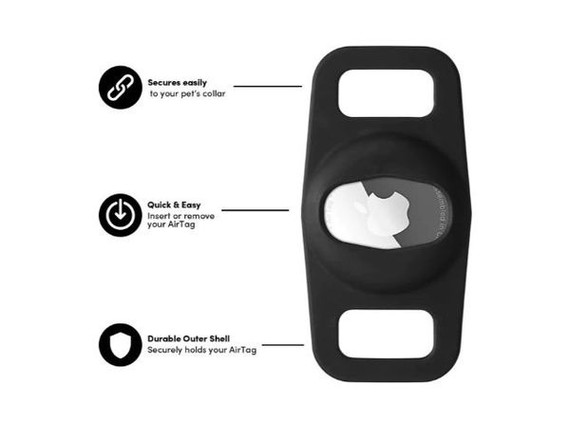 Casemate Dog Collar Mount - AirTag - Black