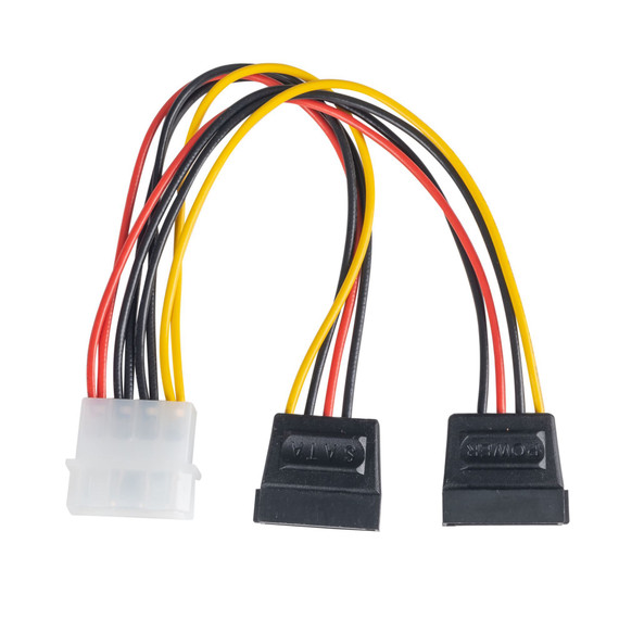 DYNAMIX Dual Port Serial ATA Power Splitter Cable - Converts standard 5.25'' power connector to 2x Serial ATA DYNAMIX Dual Port Serial ATA Power Splitter Cable - Converts standard 5.25'' power connector to 2x Serial ATA