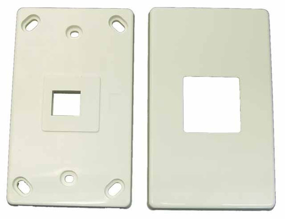 DYNAMIX Single Port RJ45 Keystone Face Plate - 2x piece. Horizontal Mount