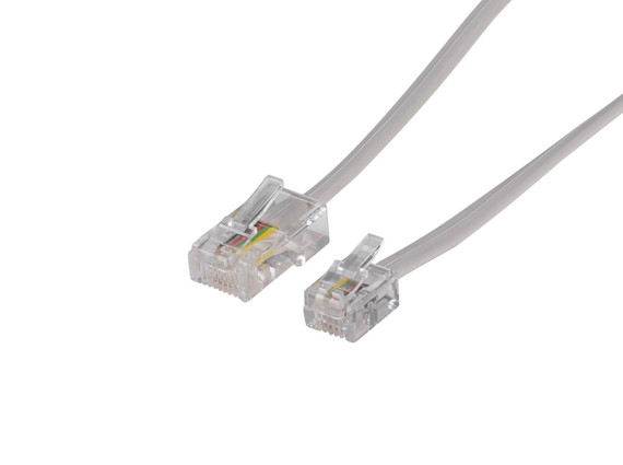 DYNAMIX 3m RJ12 to RJ45 Cable - 4C All pins connected crossed - Colour Grey