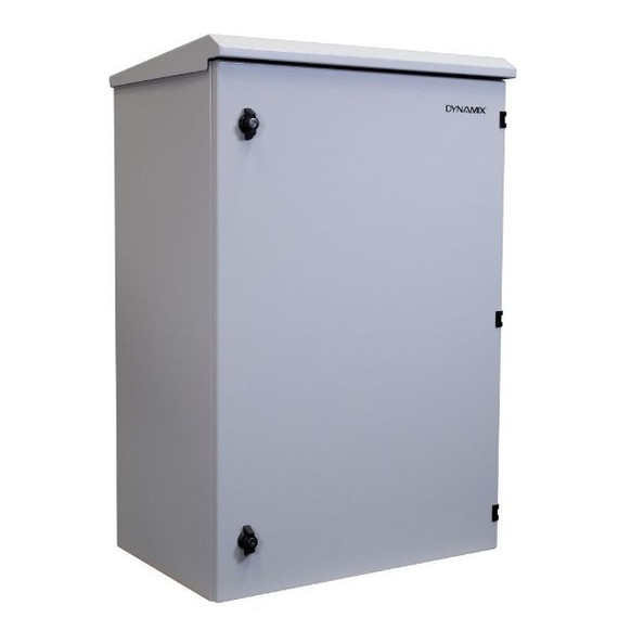 DYNAMIX 18RU Outdoor Wall Mount Cabinet 611x625x915mm (WxDxH). IP65 Rated with Lockable Front Door No Fans or Filters. Wall Mount Included. Made from Rolled Steel.