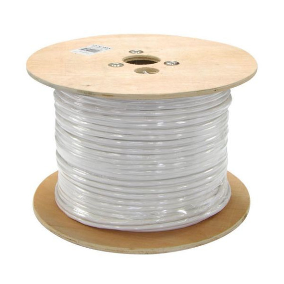 DYNAMIX 305m Cat6 FTP Stranded Shielded Cable Roll - 250MHz - 26AWGx4P - White LSZH Jacket - Supplied on a Wooden Reel
