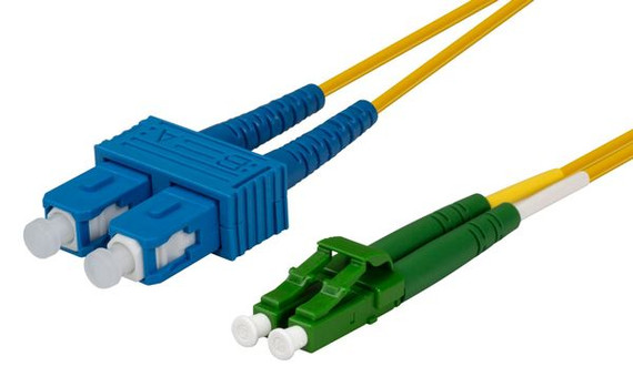DYNAMIX 0.5M 9 LC APC/SC Duplex Single Mode G657A1 Bend Insensitive Fibre Lead. Yellow LSZH Jacket