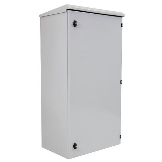 DYNAMIX 24RU Outdoor Wall Mount Cabinet 611x625x1190mm (WxDxH). IP65 Rated with Lockable Front Door No Fans or Filters. Wall Mount Included. Made from Rolled Steel.