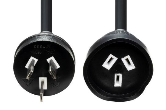 DYNAMIX 3M 240v 10A Standard Duty Power Extension Lead (3 Core 1.0mm). Black Colour