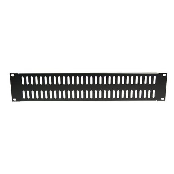 DYNAMIX AV Rack 2RU metal blanking panel with vented holes - with #10-32 and #10-32 screws