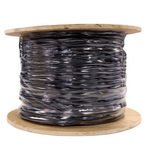 DYNAMIX 305m Cat6 UTP EXTERNAL Solid Cable. 23AWGx4P - 250MHz. UV Stabilised Black PE jacket. Supplied on a wooden reel.