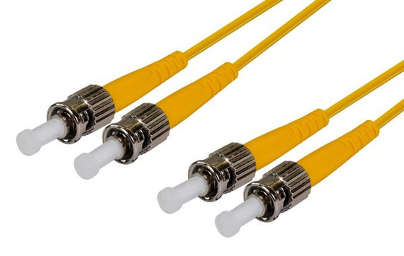 DYNAMIX 5M 9u ST/ST Duplex Single Mode G657A1 Bend Insensitive Fibre Lead. Yellow LSZH Jacket