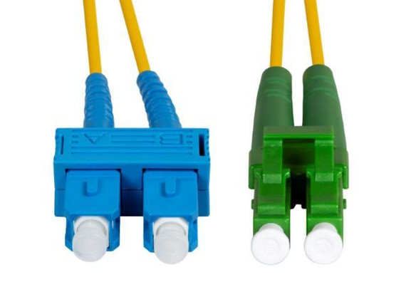 DYNAMIX 1M 9 LC APC/SC Duplex Single Mode G657A1 Bend Insensitive Fibre Lead. Yellow LSZH Jacket