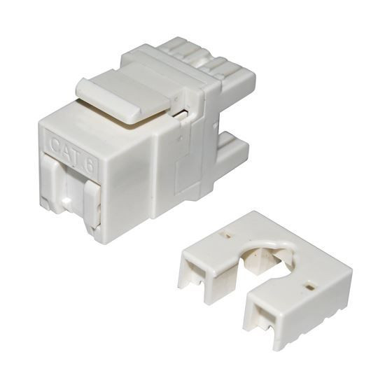 DYNAMIX Cat6 Keystone Shuttered 180 RJ45 Jack. Suitable for Open Keystone Plates Only - NOT face plate adapter clips