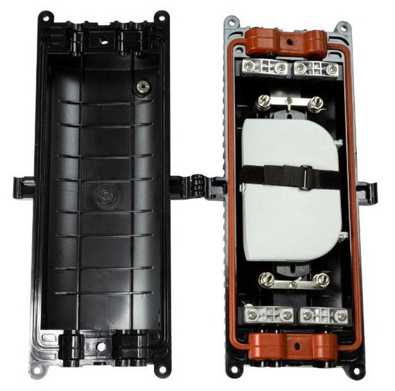 DYNAMIX Fibre Inline Enclosure. Holds up to 24x fibres. IP68. Integrated airtight & waterproof seal. Protection in temperatures from -45C~65C.