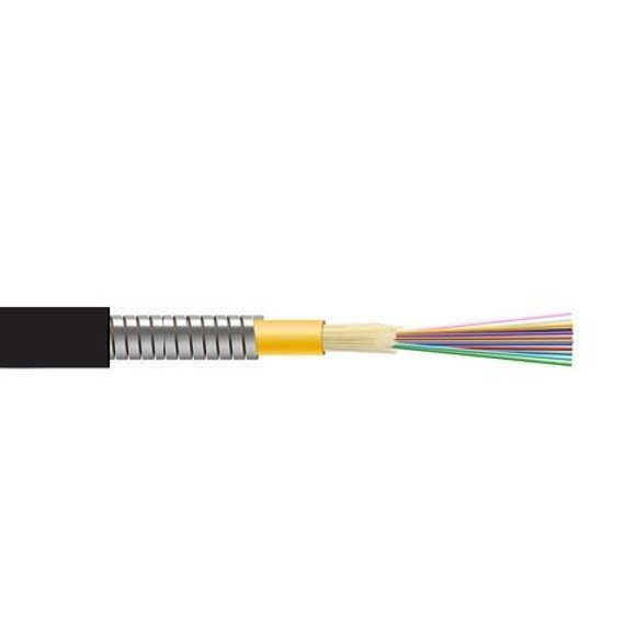 DYNAMIX 500m G.652D 24 Core Single mode. Micro Armoured Fibre Cable Roll. Indoor Outdoor Rated. Black OFNR Jacket. ** Brought into order only