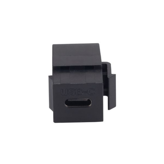 DYNAMIX USB-C 3.1 Keystone Jack Female to Female Connectors. Supports 5A - 20V Pass Through. Black Colour.