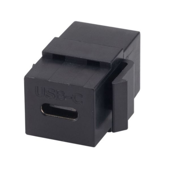 DYNAMIX USB-C 3.1 Keystone Jack Female to Female Connectors. Supports 5A - 20V Pass Through. Black Colour.