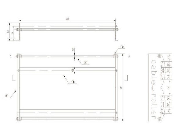 DYNAMIX Cable Roller. Diameter: 102mm-600mm Cable Drum - Max load 100Kgs - Dimensions 600x400x100mm.