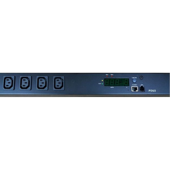DYNAMIX 16 Outlet Power Rail. Includes Remote Monitoring - Current Measurement - Mail Notification - Overload Protection. No Plug. 0U 32A 230V - (12)C13 & (4)C19 Outlets - (1)RJ45 (1)RJ11