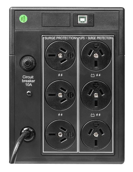DYNAMIX Defender 2000VA(1200W) Line Interactive UPS - 3x NZ Power Sockets with Surge+Battery Backup - 3x NZ Power Sockets with Surge 936J LCD Status Display.