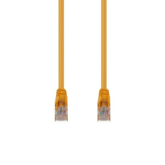DYNAMIX 15m Cat6 Yellow UTP Patch Lead (T568A Specification) 250MHz 24AWG Slimline Snagless Moulding with Unshielded Gold Plate Connector.